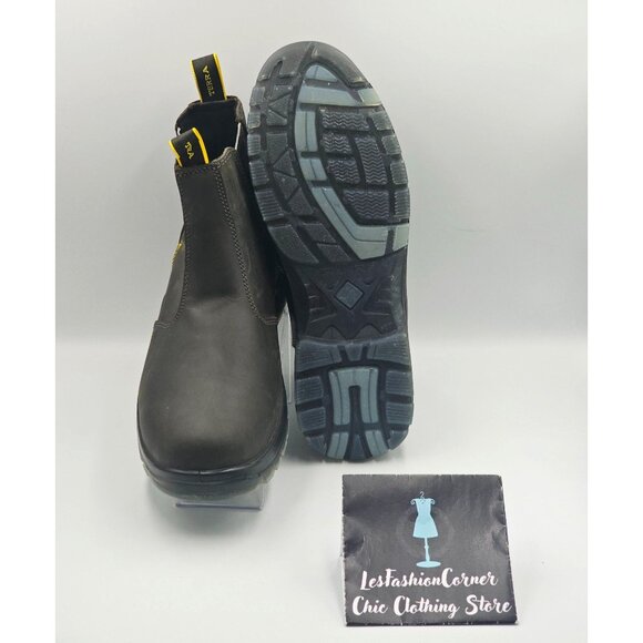 Terra Men's Black Leather Chelsea Soft Toe Pull-On Work Boots Size 10 2844 - Picture 5 of 16